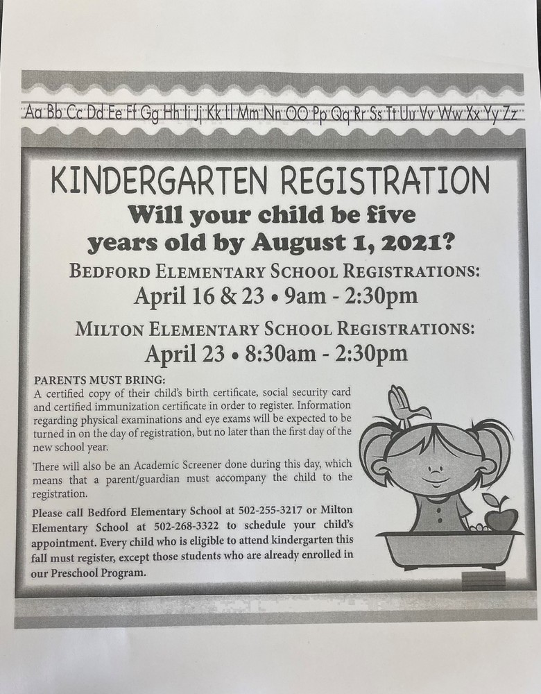 Kindergarten Registration Information